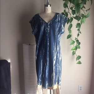 Bleach Dye Linen Dress by John + Mickie